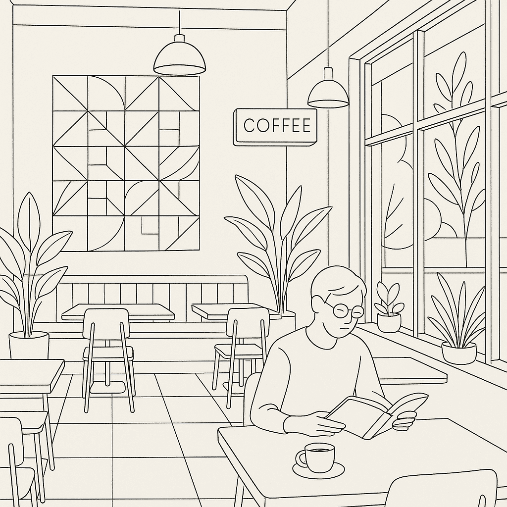 线条艺术风格 artwork example